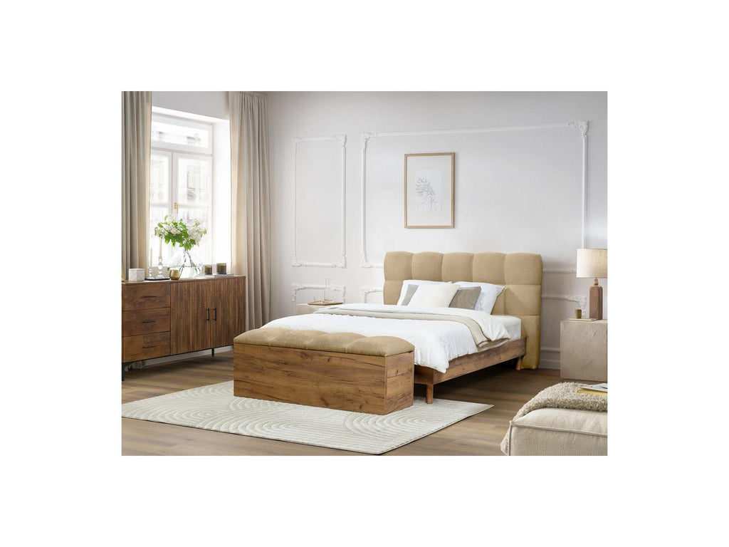 Cama con lamas macizas - Kumo - Patas de madera natural + Pie de cama con lamas macizas - Kumo