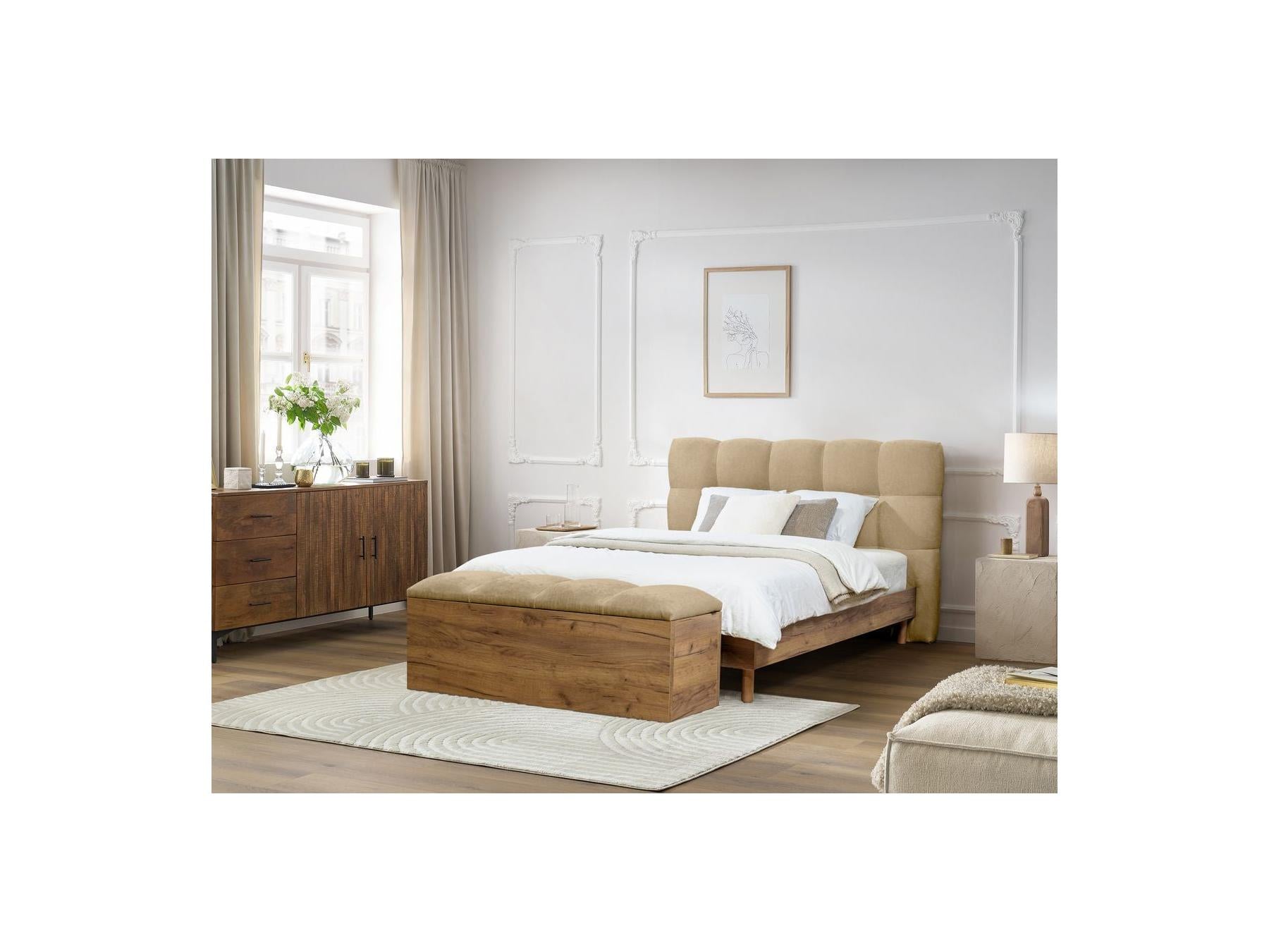 Cama con lamas macizas - Kumo - Patas de madera natural + Pie de cama con lamas macizas - Kumo