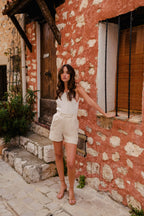 Short Léo Lin Viscose Beige