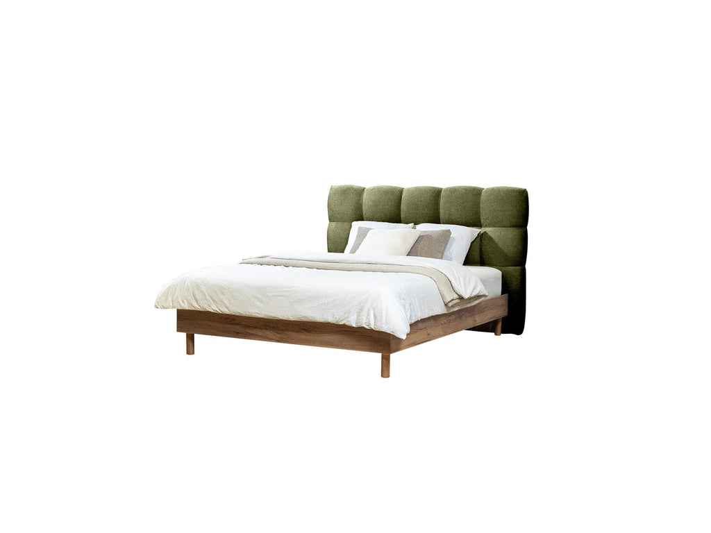 Cama con lamas macizas - Kumo - Patas de madera natural