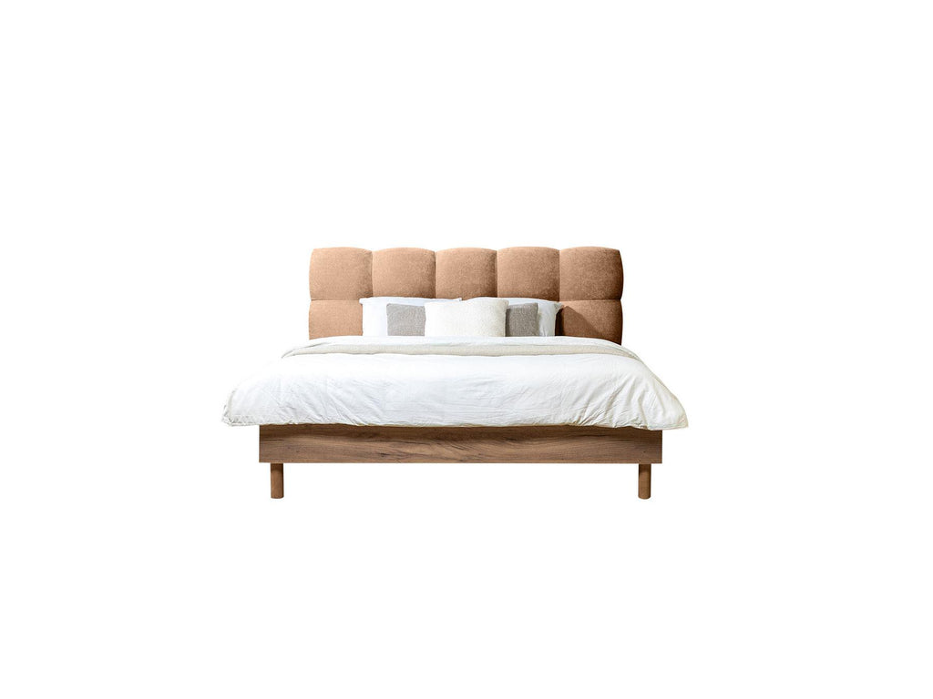 Cama con lamas macizas - Kumo - Patas de madera natural