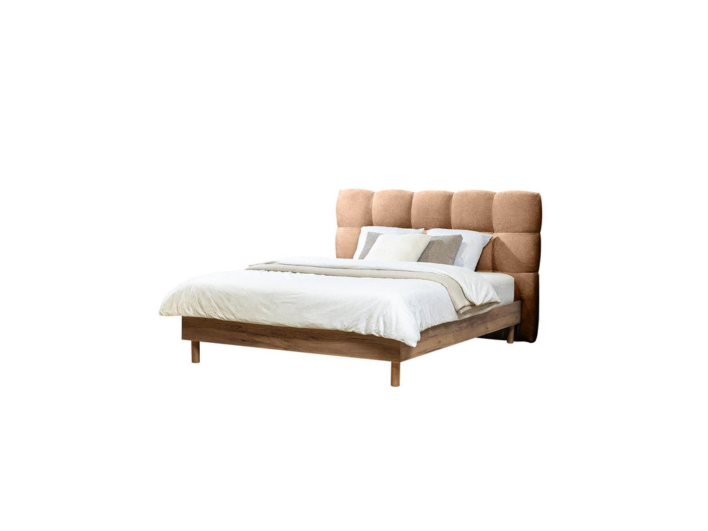 Cama con lamas macizas - Kumo - Patas de madera natural