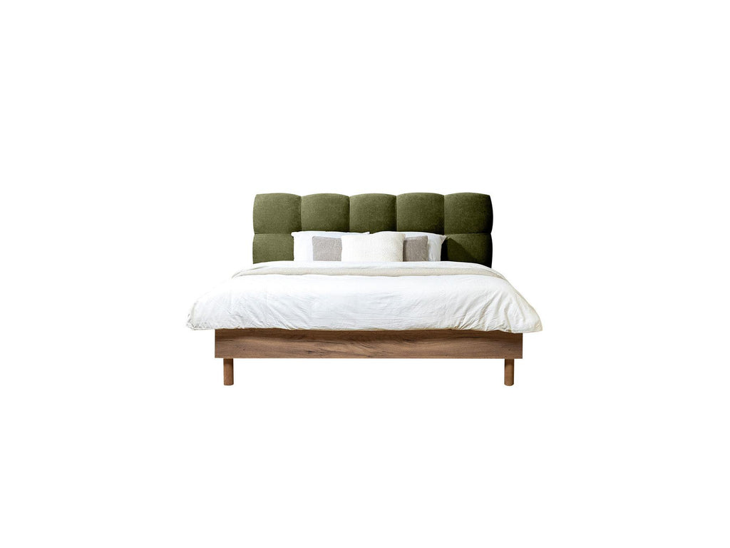 Cama con lamas macizas - Kumo - Patas de madera natural + Pie de cama con lamas macizas - Kumo