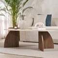 Melina - Coffee Table - Travertine/Venezia Walnut
