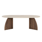 Melina - Coffee Table - Travertine/Venezia Walnut