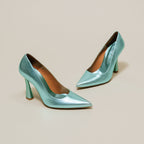 Escarpins Dabate Cuir Metallise - Turquoise