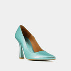 Escarpins Dabate Cuir Metallise - Turquoise