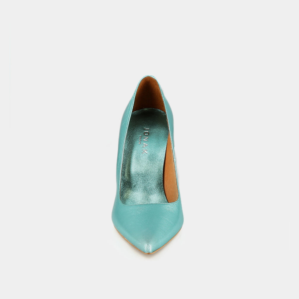 Escarpins Dabate Cuir Metallise - Turquoise