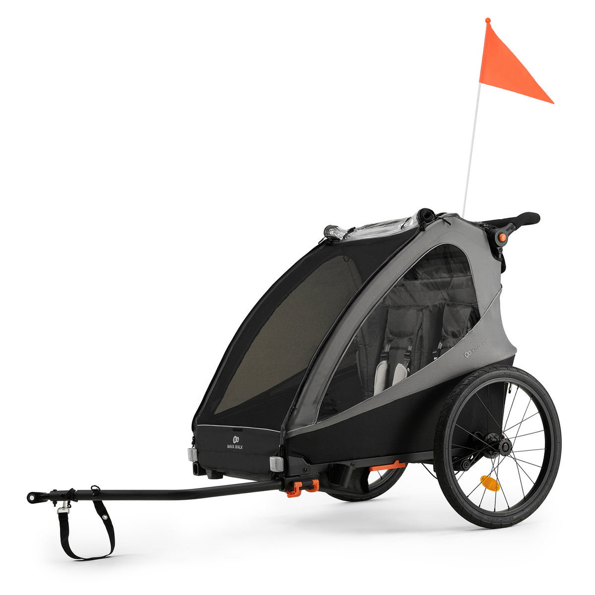 Rimorchio Bici Bambino 2In1 Nava Walk Grigio