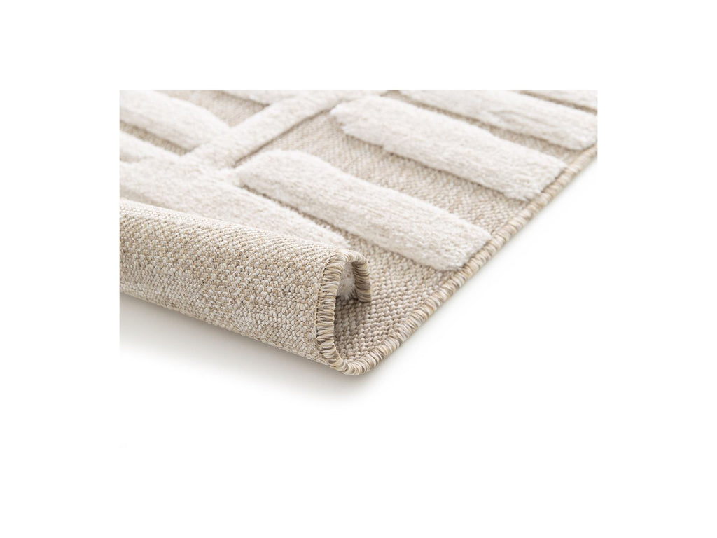 Lennon - Alfombra de pelo raso - Motivo abstracto - Beige