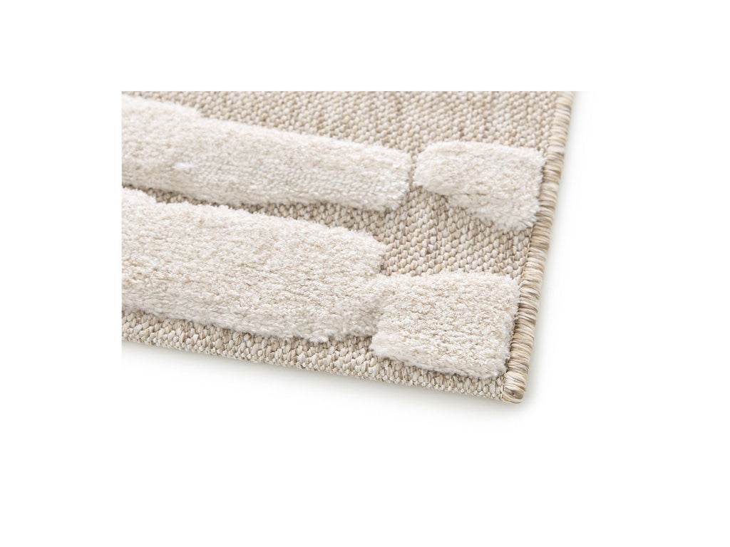 Lennon - Alfombra de pelo raso - Motivo abstracto - Beige