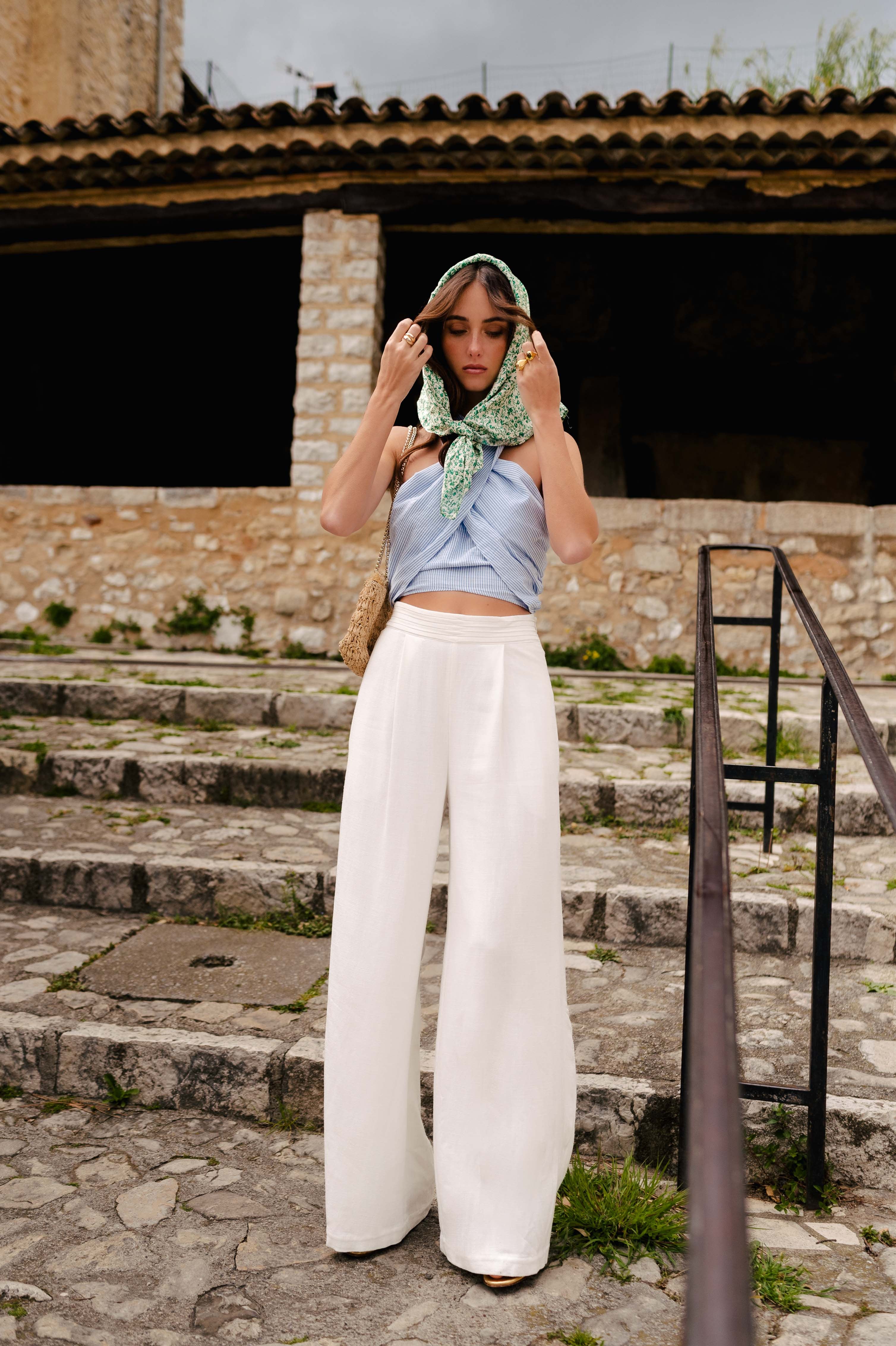 Top Pablo Faux Unis Azur