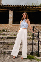 Top Pablo Faux Unis Azur