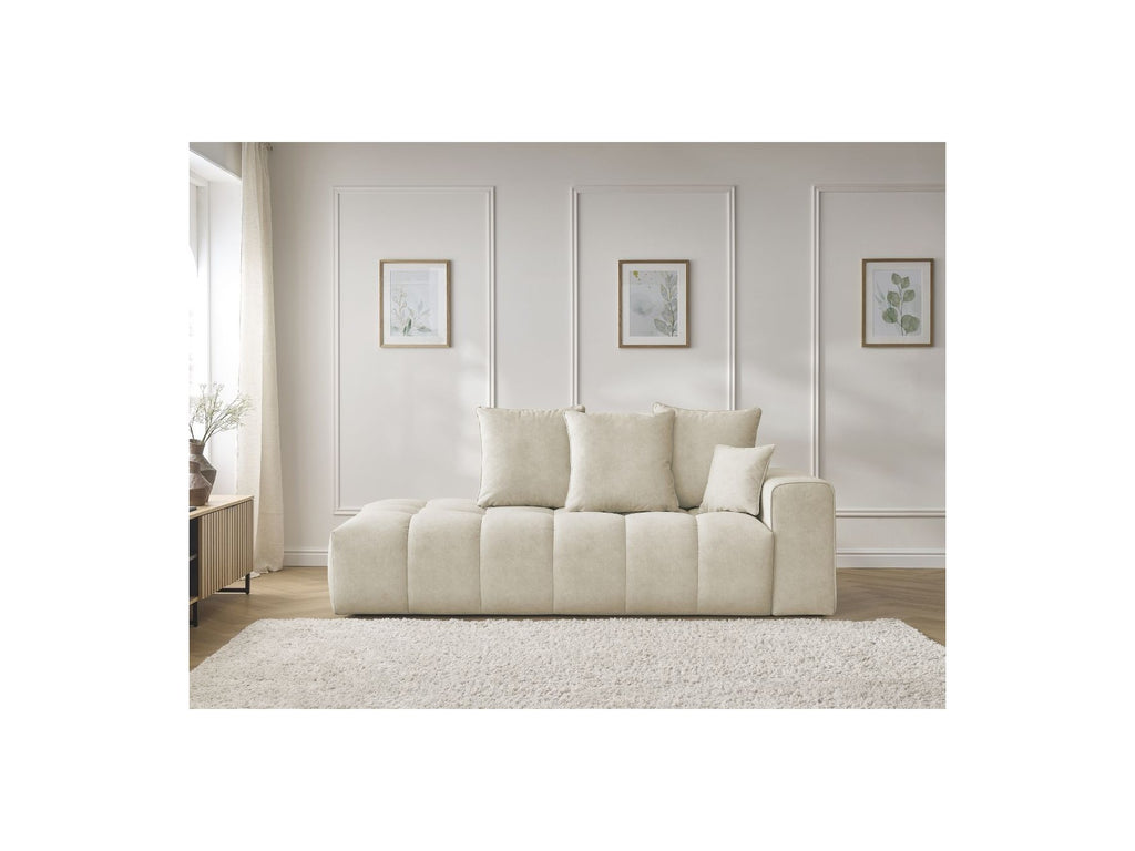 Sofá recto fijo ultrasuave - Mont-Blanco - Terciopelo - Reposabrazos derecho