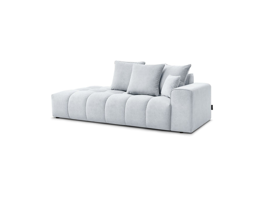 Sofá recto fijo ultrasuave - Mont-Blanco - Terciopelo - Reposabrazos derecho