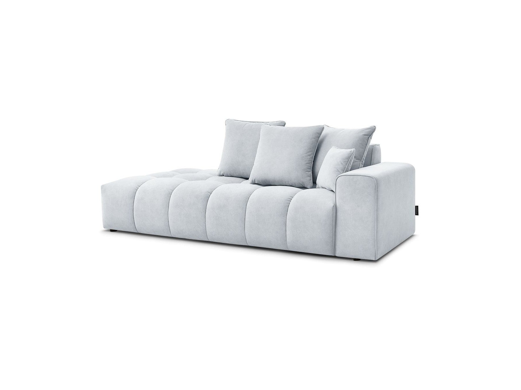 Sofá recto fijo ultrasuave - Mont-Blanco - Terciopelo - Reposabrazos derecho