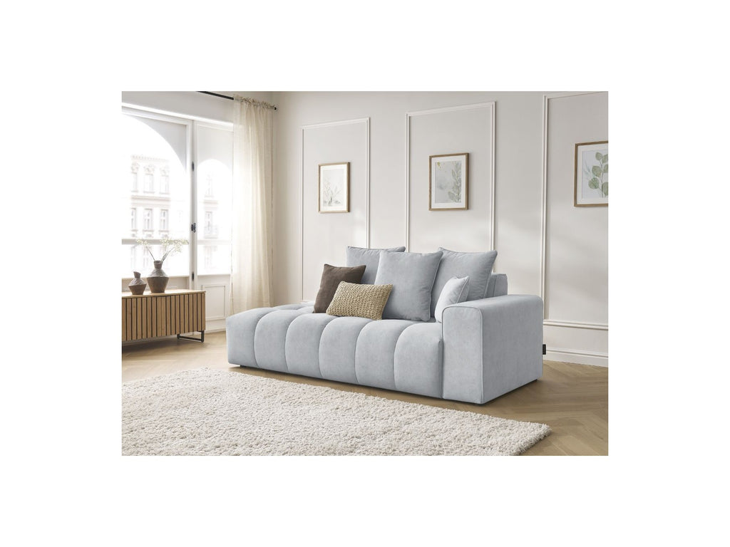 Sofá recto fijo ultrasuave - Mont-Blanco - Terciopelo - Reposabrazos derecho