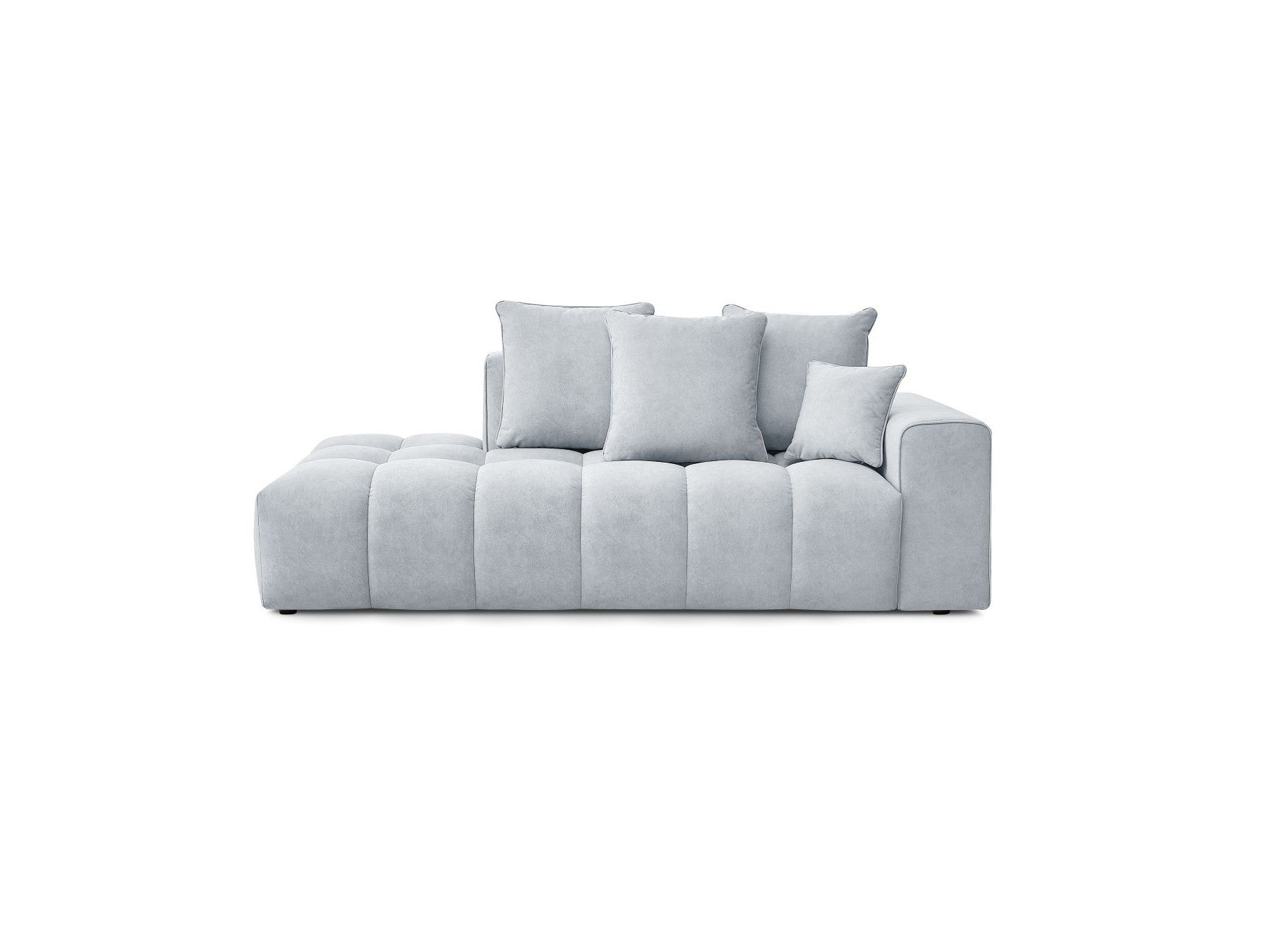 Sofá recto fijo ultrasuave - Mont-Blanco - Terciopelo - Reposabrazos derecho