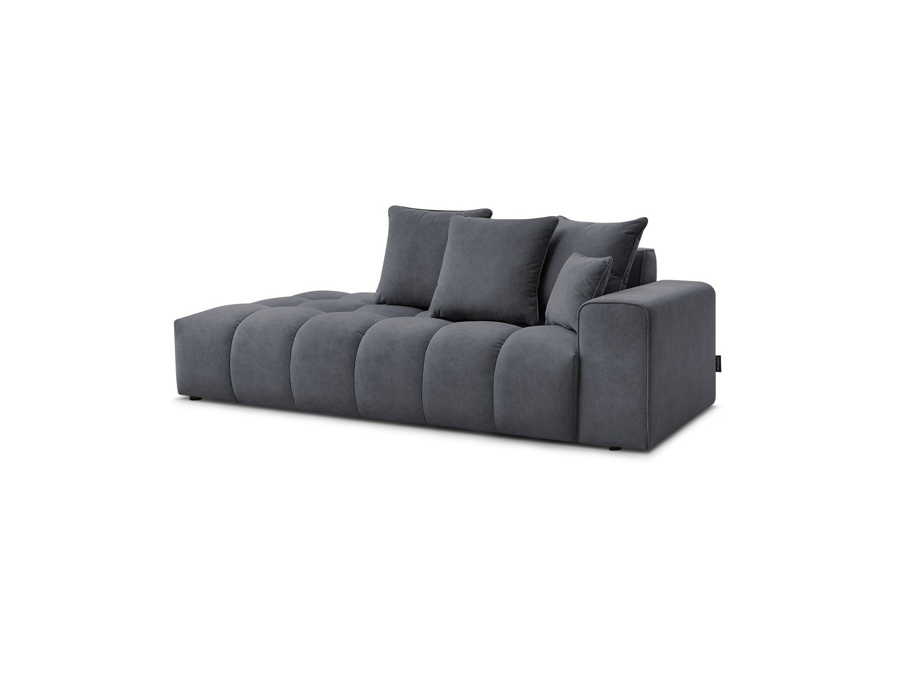 Sofá recto fijo ultrasuave - Mont-Blanco - Terciopelo - Reposabrazos derecho