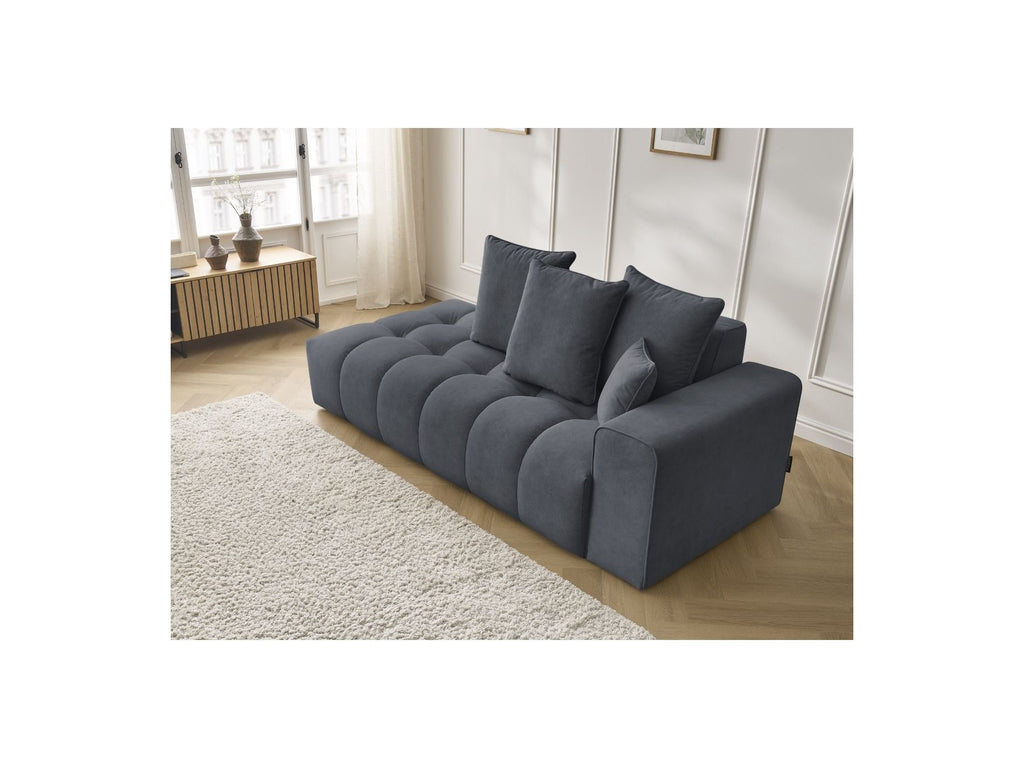 Sofá recto fijo ultrasuave - Mont-Blanco - Terciopelo - Reposabrazos derecho