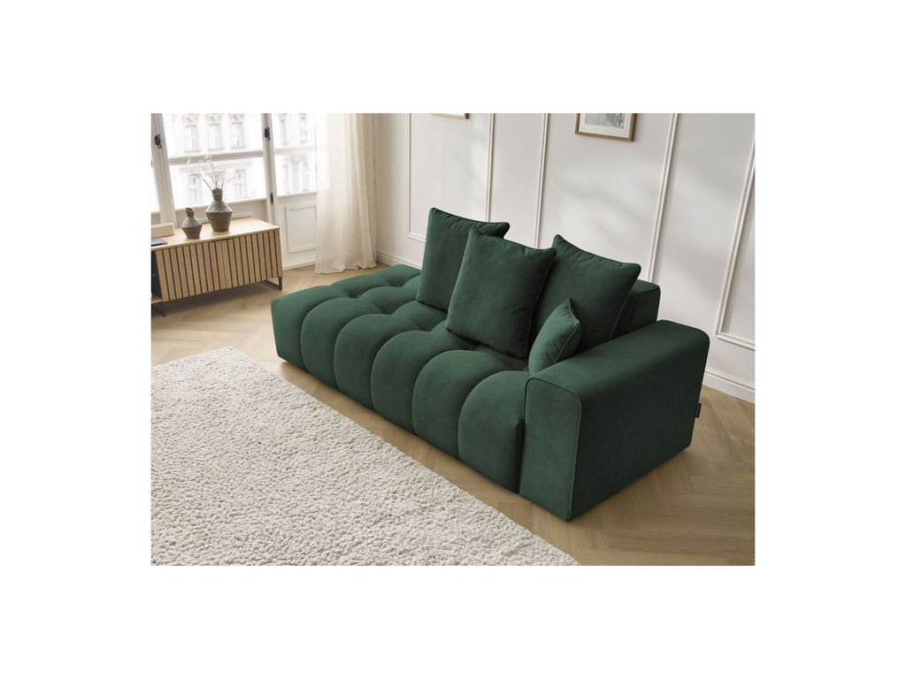 Sofá recto fijo ultrasuave - Mont-Blanco - Terciopelo - Reposabrazos derecho