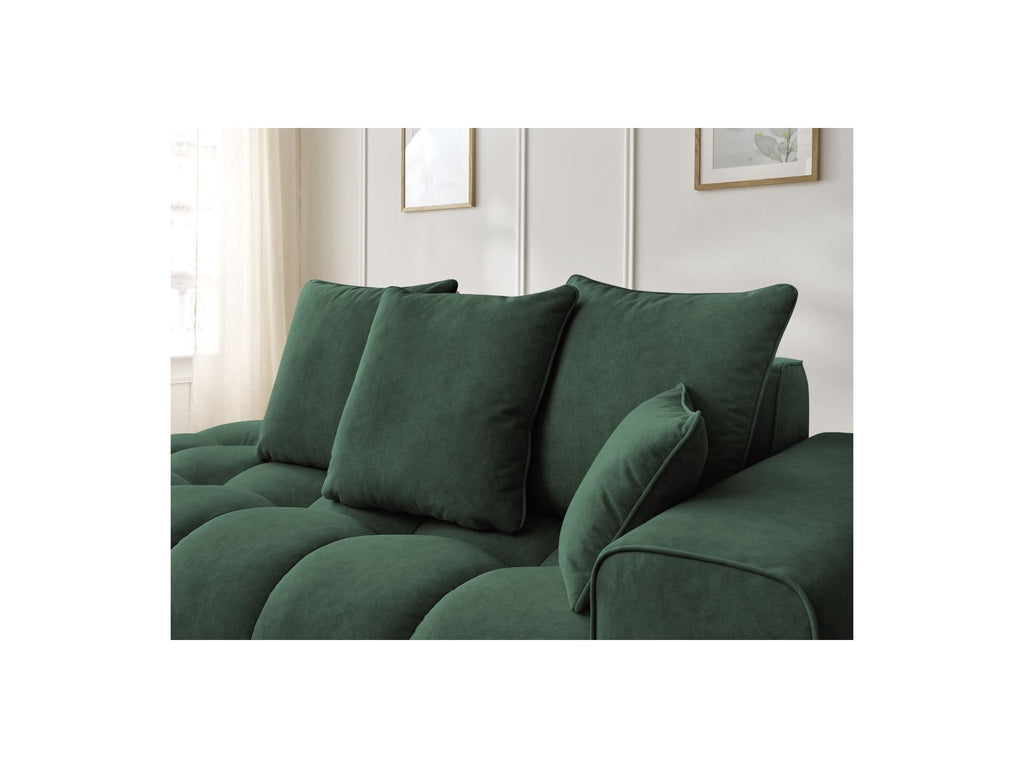 Sofá recto fijo ultrasuave - Mont-Blanco - Terciopelo - Reposabrazos derecho