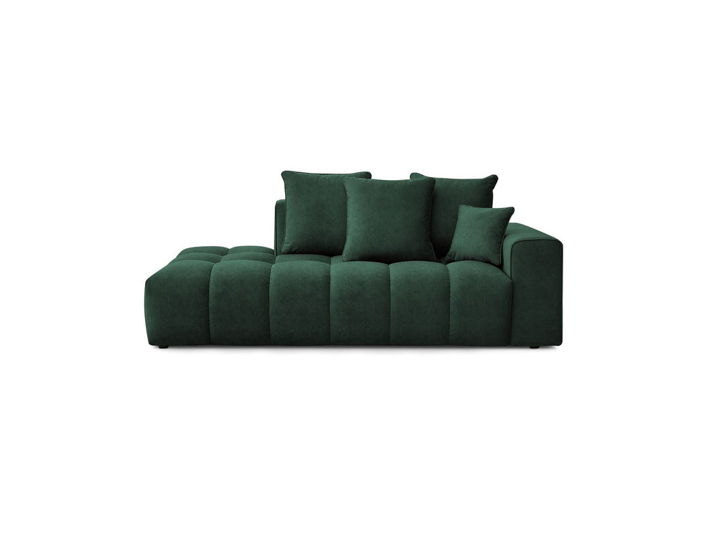 Sofá recto fijo ultrasuave - Mont-Blanco - Terciopelo - Reposabrazos derecho