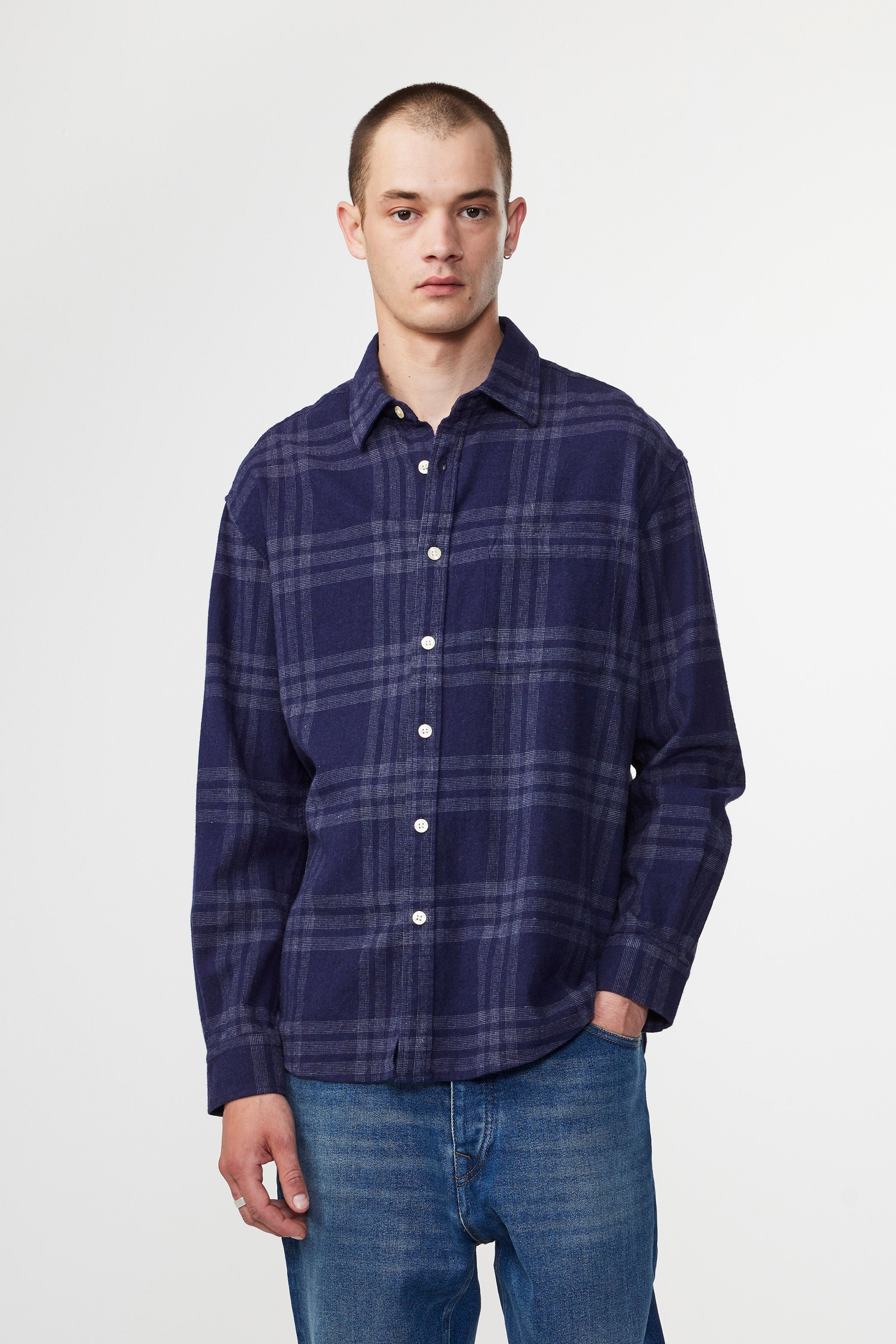 NN07 - Deon Shirt - Navy Check
