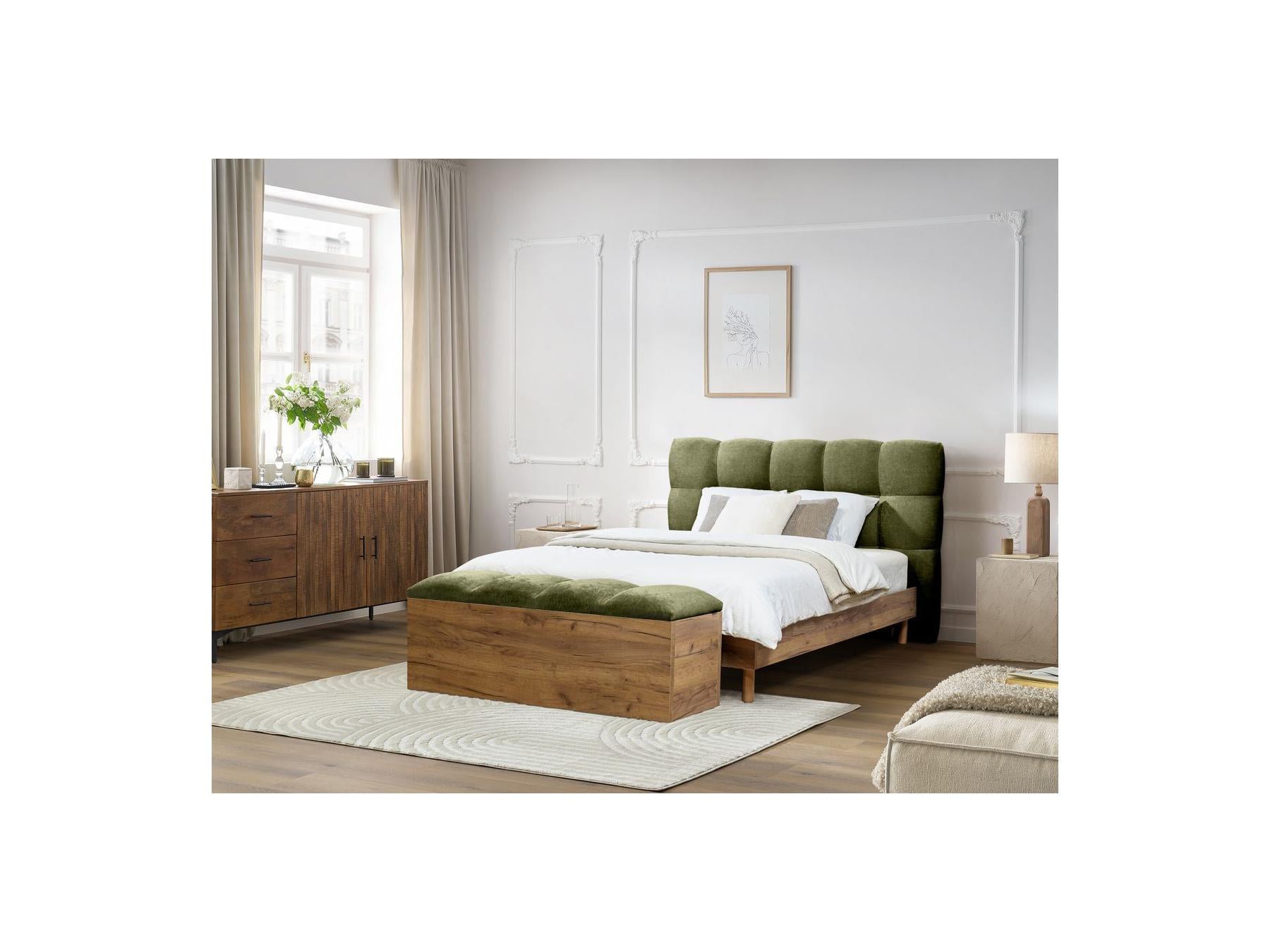 Cama con lamas macizas - Kumo - Patas de madera natural + Pie de cama con lamas macizas - Kumo