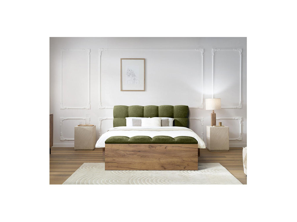 Cama con lamas macizas - Kumo - Patas de madera natural + Pie de cama con lamas macizas - Kumo