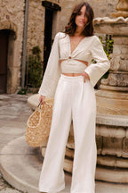 Top Élia Lin Viscose Beige