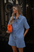 Combishort En Jean Suzon - Bleue