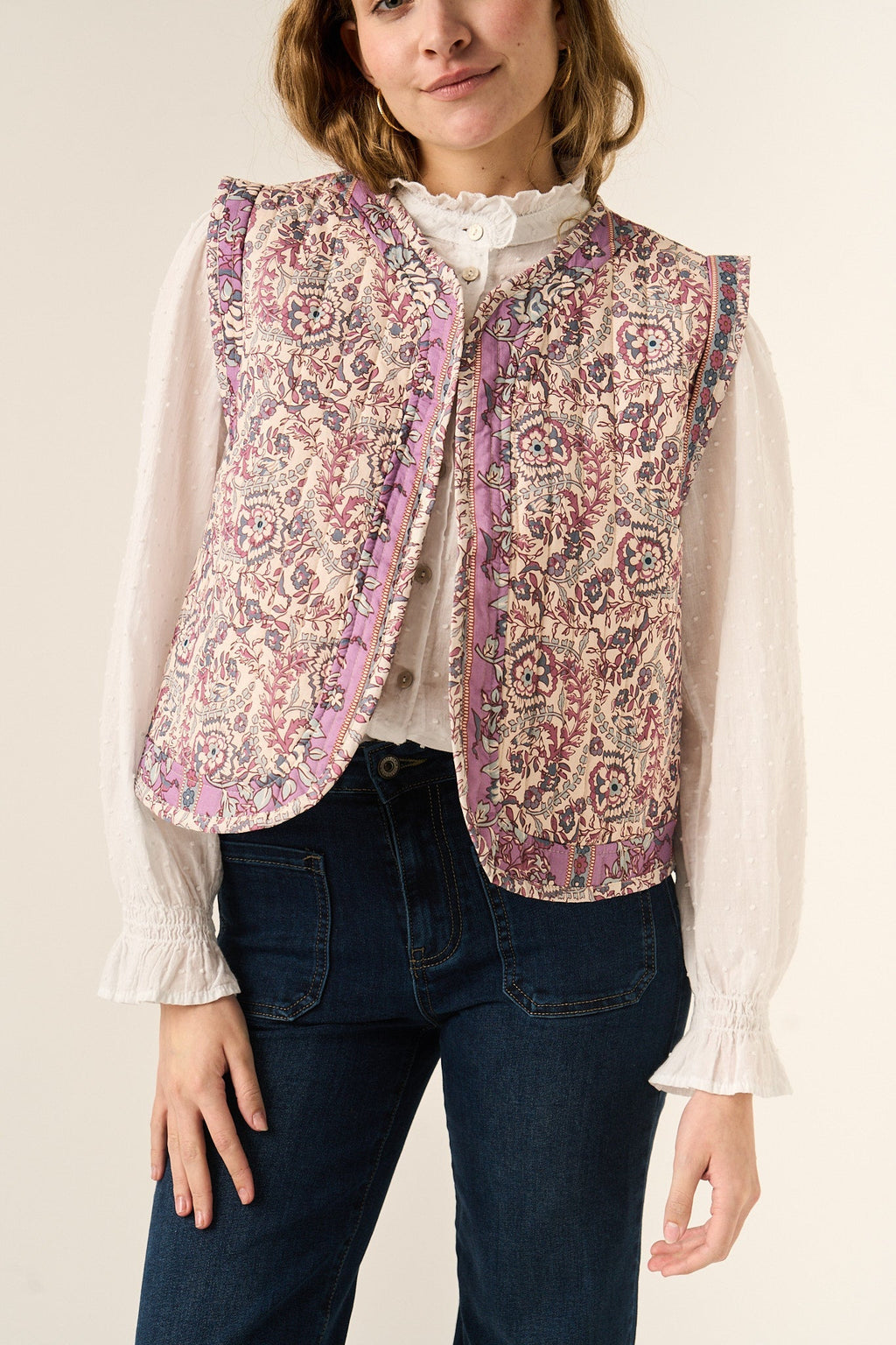Pink Floral Gilet