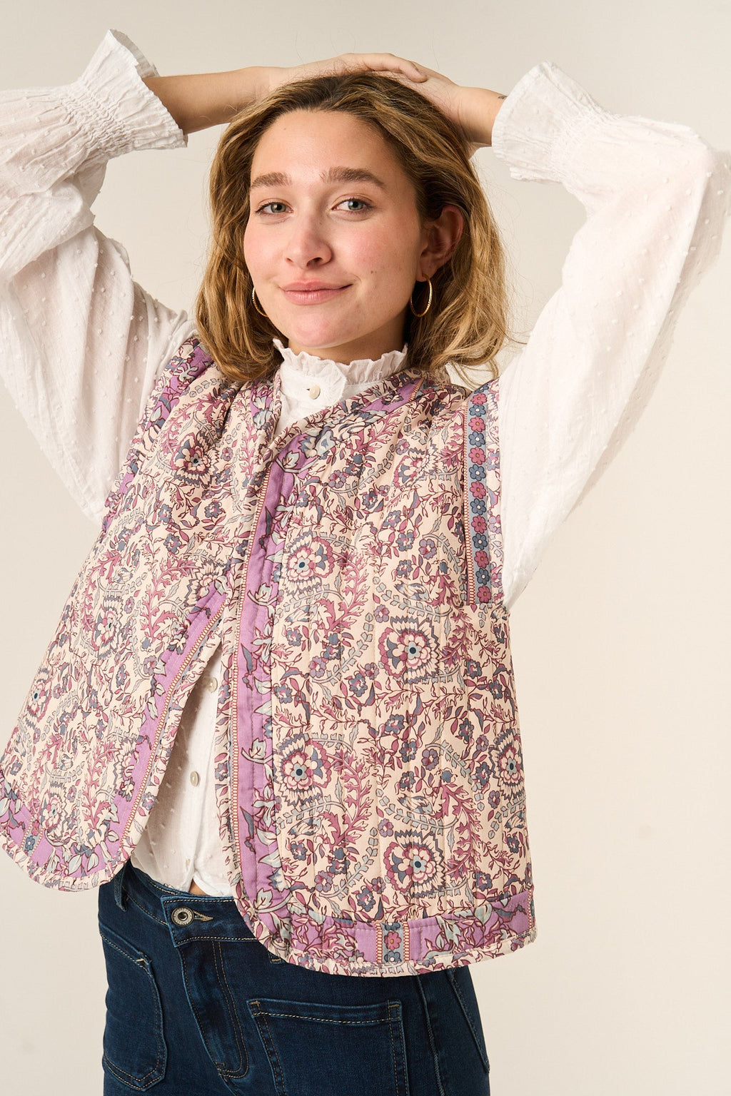 Pink Floral Gilet