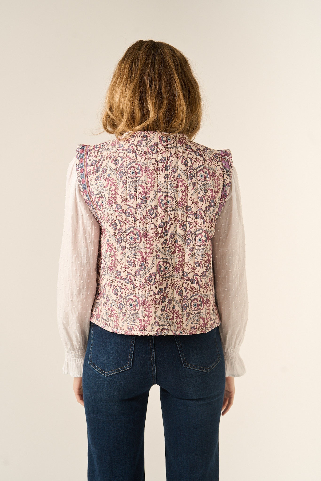 Pink Floral Gilet