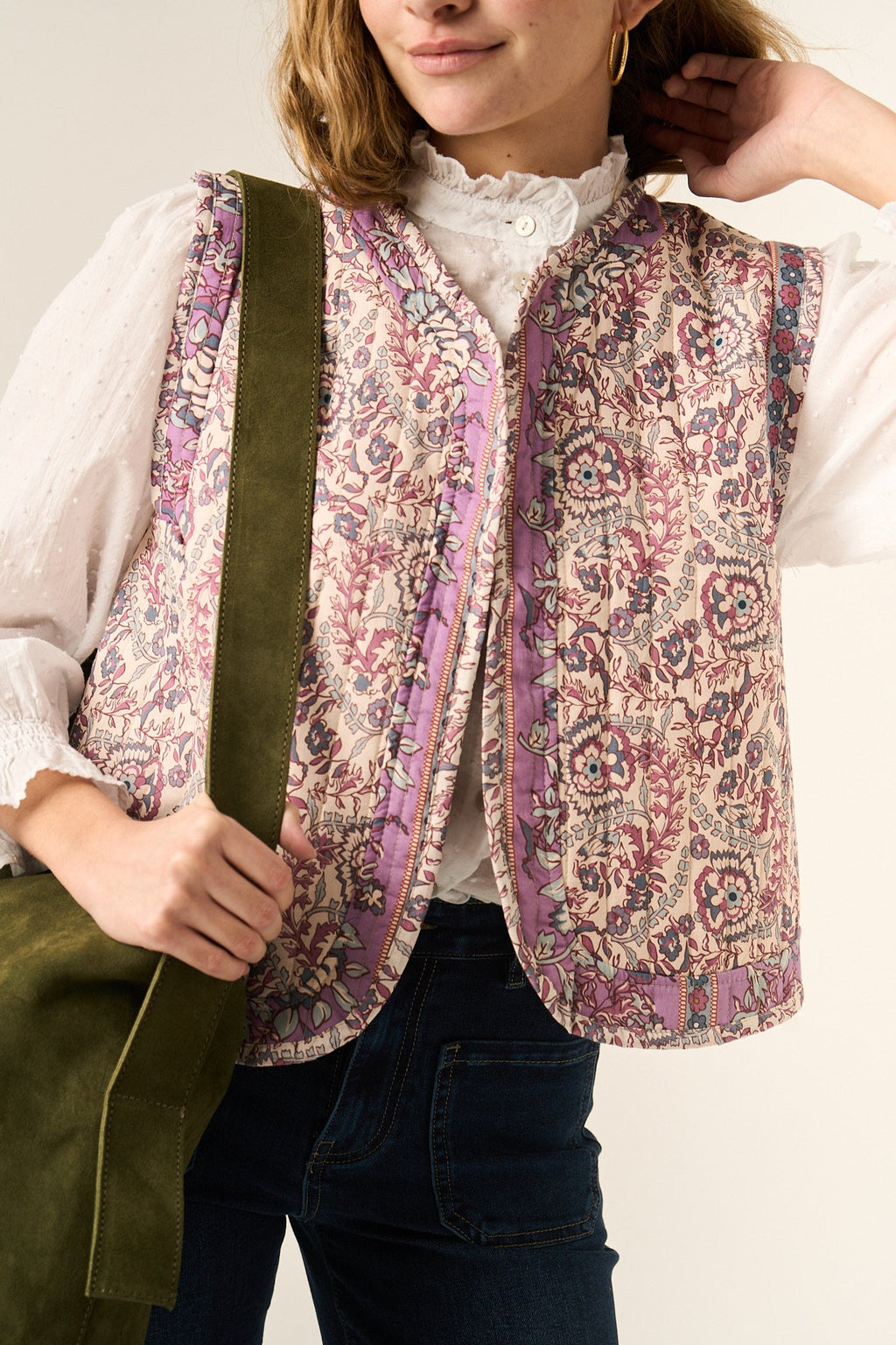 Pink Floral Gilet