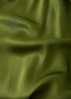 Ruched V-Neck Satin Dress