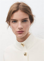 Pull À Col Montant Avec Boutons Bijoux