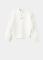 Pull À Col Montant Avec Boutons Bijoux