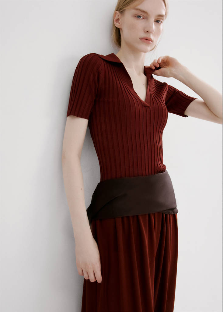 Pullover In Maglia Con Scollo A V