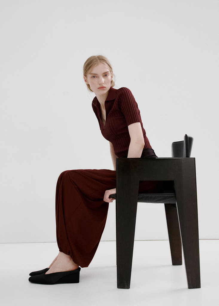 Pullover In Maglia Con Scollo A V
