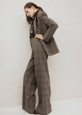 Wool-Blend Checked Trousers