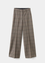 Wool-Blend Checked Trousers
