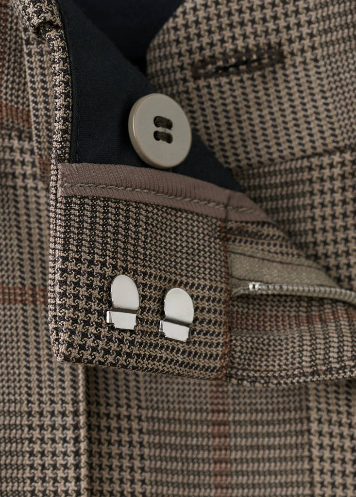 Wool-Blend Checked Trousers