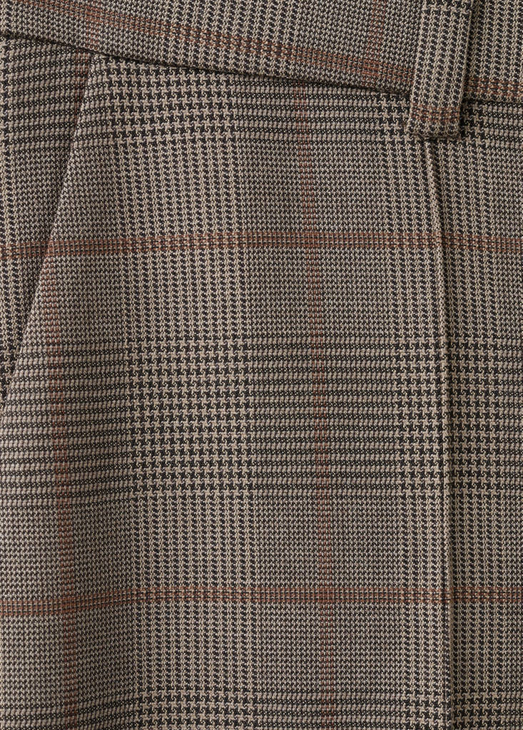 Wool-Blend Checked Trousers