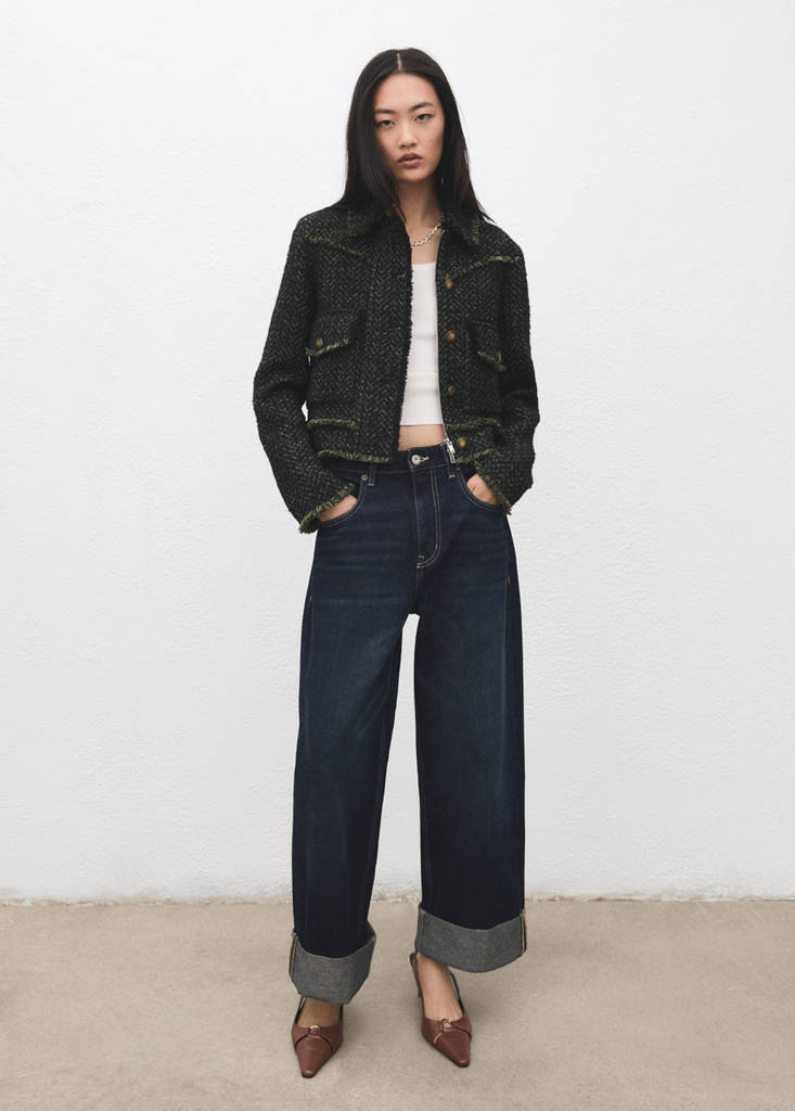 Veste Tweed Col À Revers