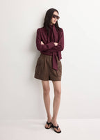 Long-Sleeved Blouse With Scarf Collar