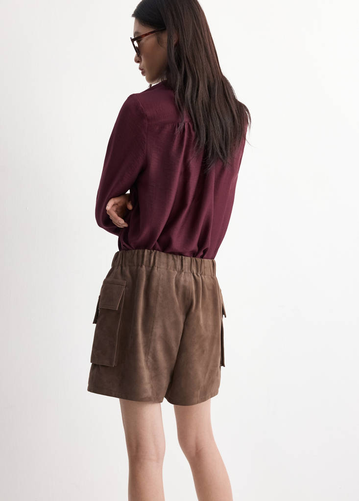 Long-Sleeved Blouse With Scarf Collar
