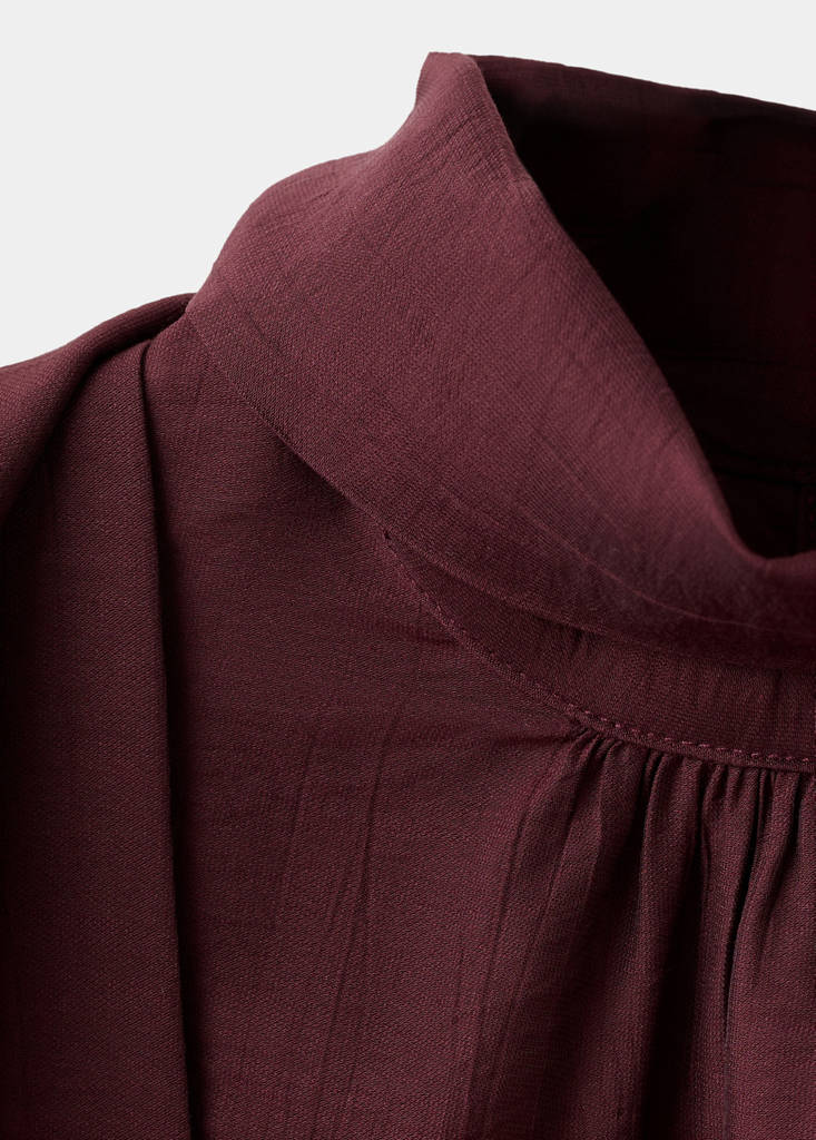 Long-Sleeved Blouse With Scarf Collar