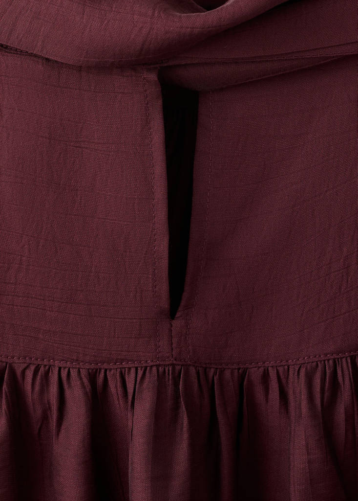 Long-Sleeved Blouse With Scarf Collar